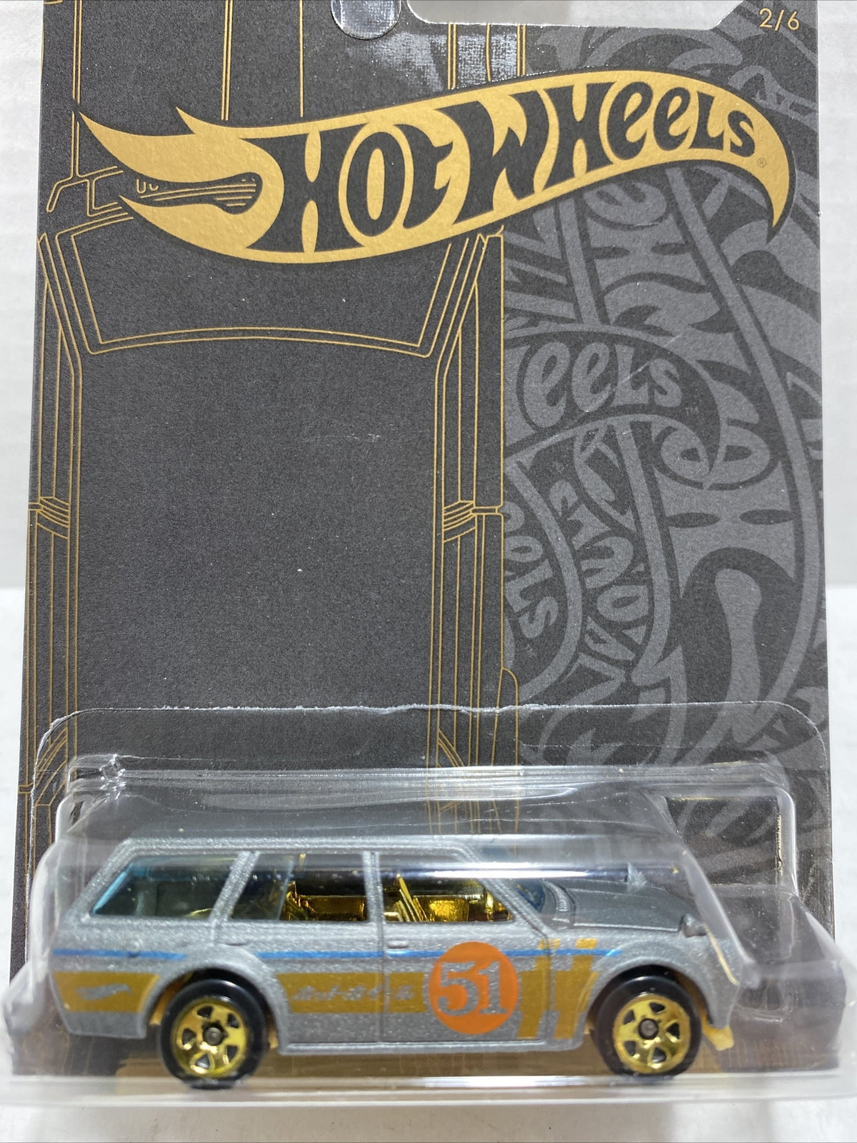 ‘71 DATSUN 510 WAGON ☆ 2019 Hot Wheels SATIN AND CHROME 51st ANNIVERSARY