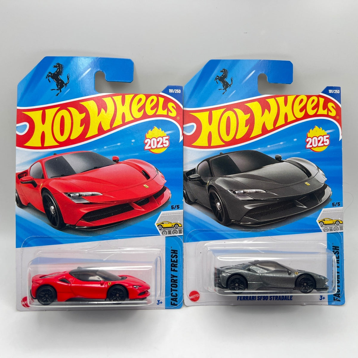 Hot Wheels Ferrari SF90 Stradale Lot of 2 Red Gunmetal Factory Fresh