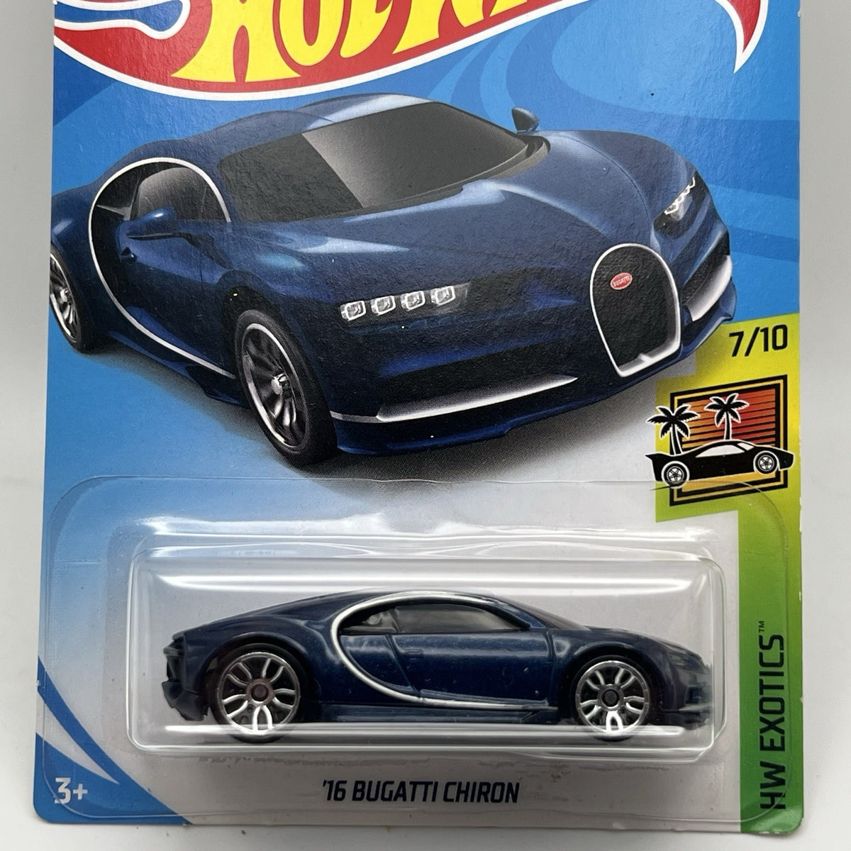 HOT WHEELS 2019 M/L #236/250 '16 Bugatti Chiron 7/10 HW Exotics blue