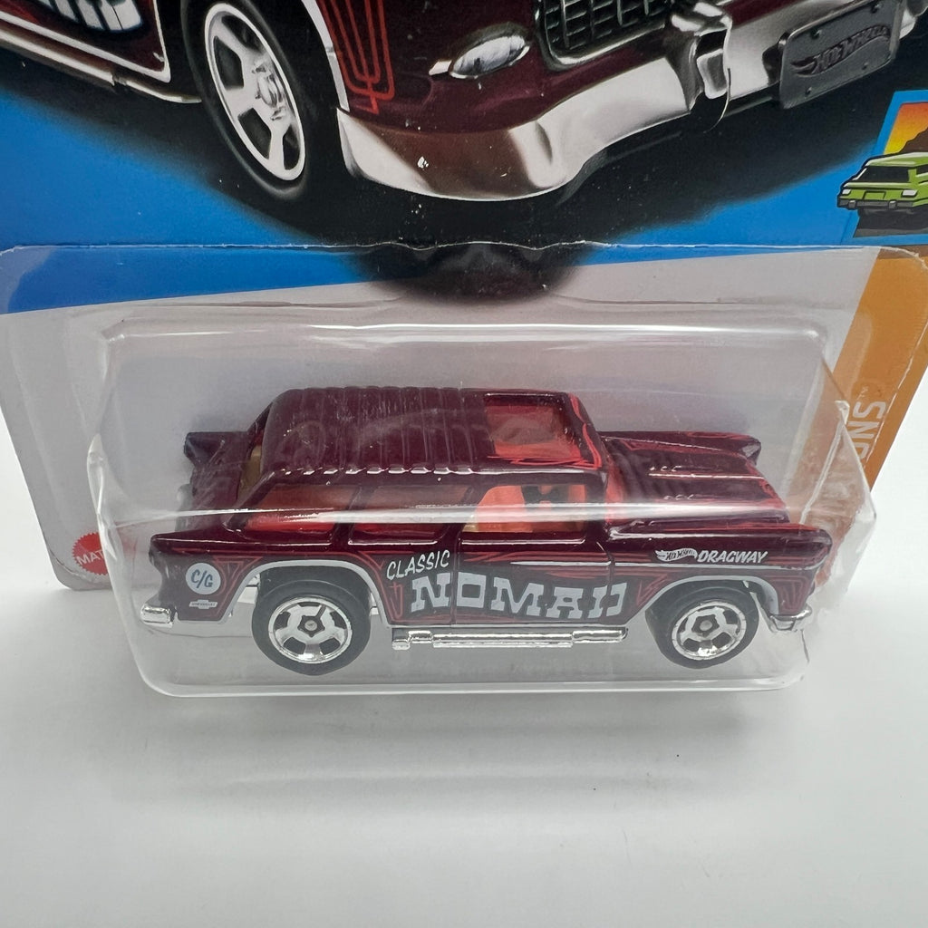 Hot Wheels Classic '55 Nomad Maroon 243/250 HW Wagons 5/5 1:64 Diecast