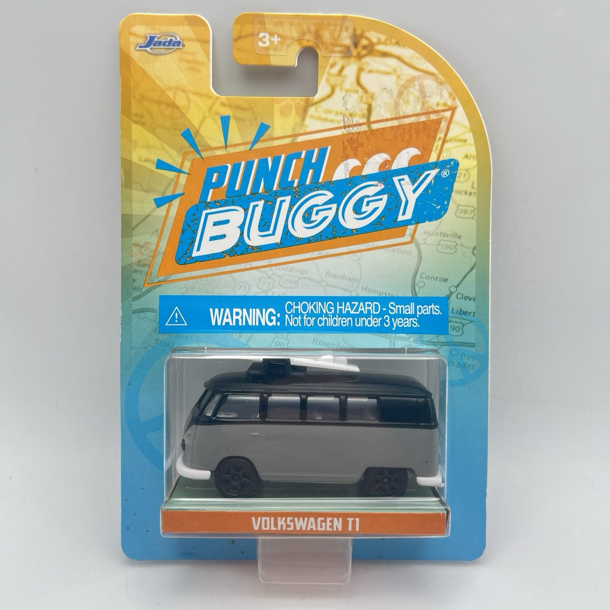 Jada Punch Buggy 1960s Volkswagen T1 Van VW Bus Black & Gray 1/64 Scale