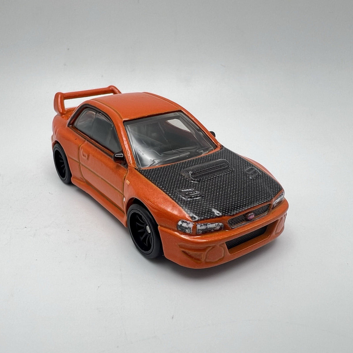 1998 SUBARU IMPREZA STI Diorama Collectible DieCast Model Car 1:64 Orange LOOSE