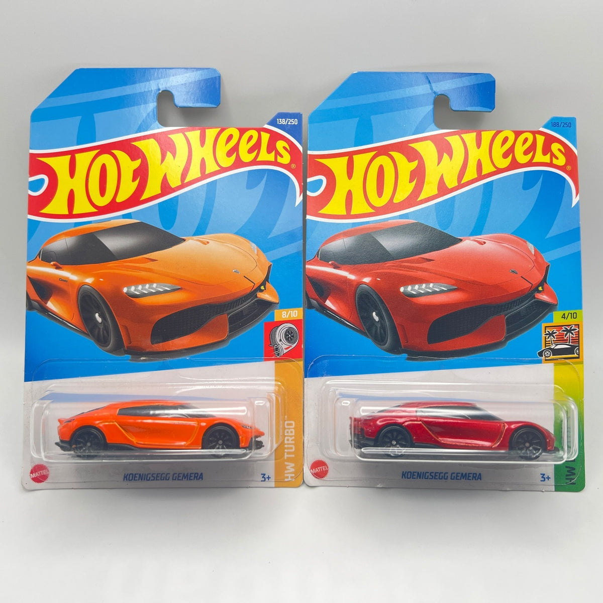 Hot Wheels Koenigsegg Gemera Lot of 2 Orange 138/250 HW Turbo + Red 188/250