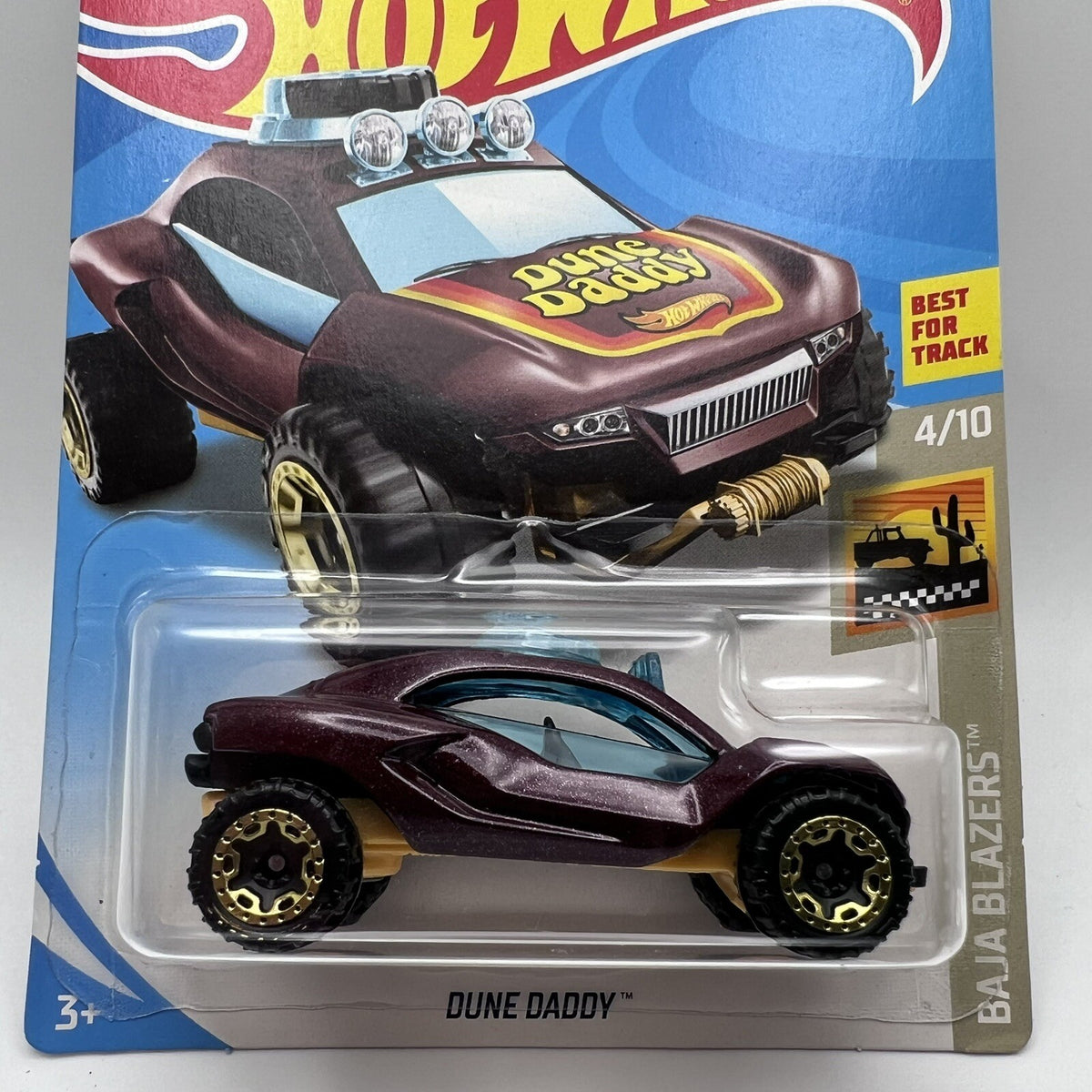 Hot Wheels Dune Daddy Maroon Baja Blazers 90/250 1:64 Diecast Dune Buggy