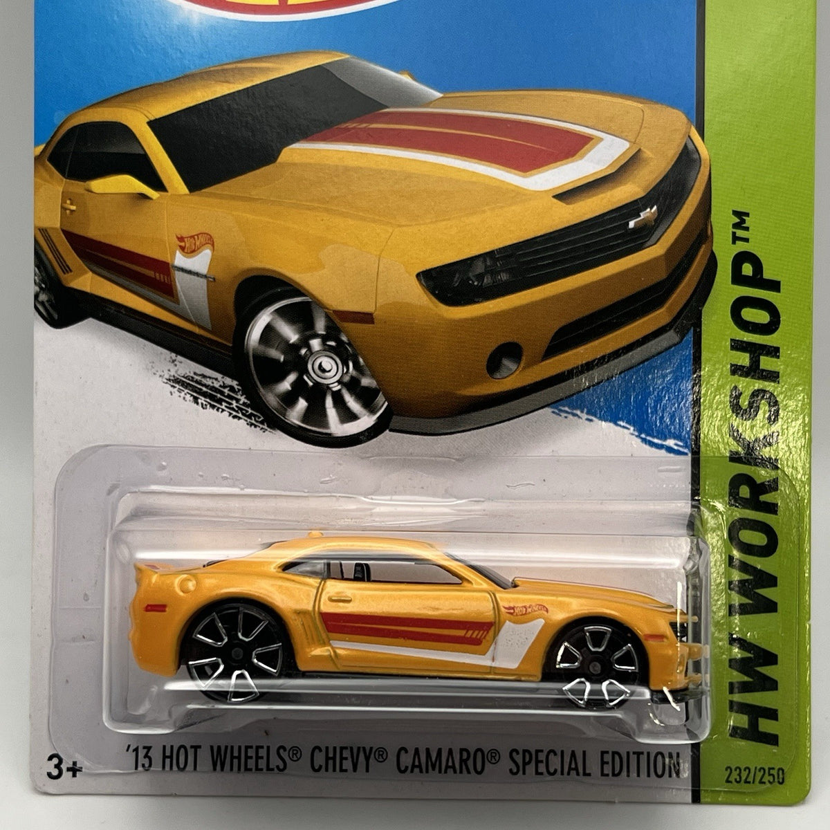 2013 Hot Wheels Chevy Camaro Special Edition Yellow #232/250 HW Workshop Garage