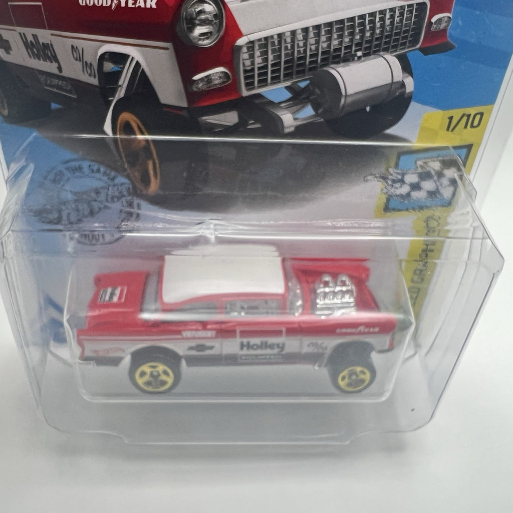 Hot Wheels '55 CHEVY BEL AIR GASSER, Holley Equipped, 2017, Red - The Vault