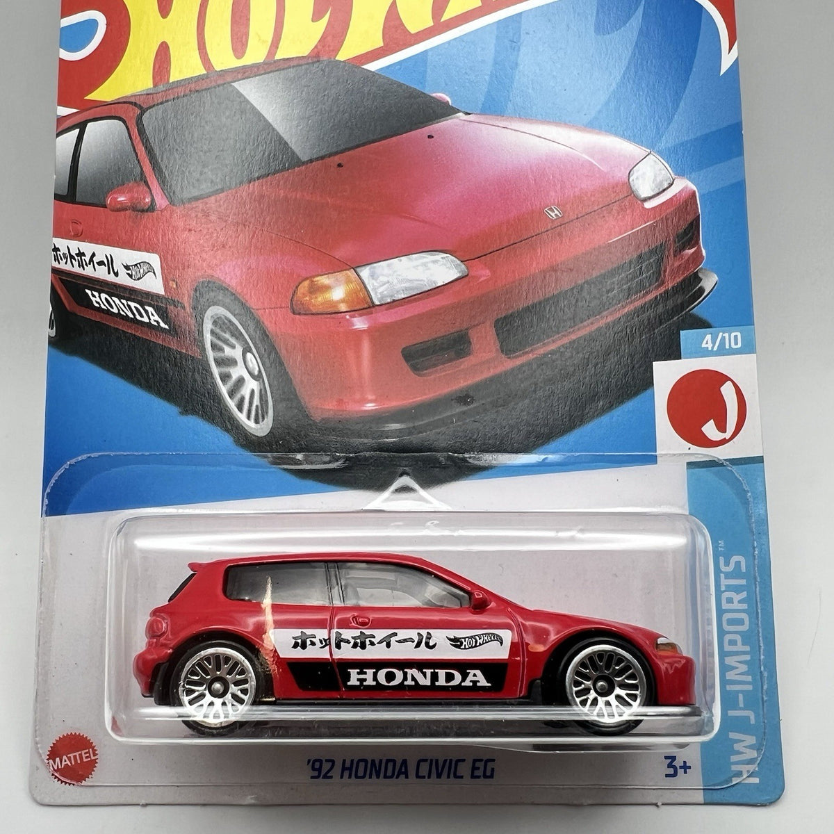 HOT WHEELS 2024 '92 HONDA CIVIC EG RED 95/250 HTC43 HW J-IMPORTS ASADA DESIGN