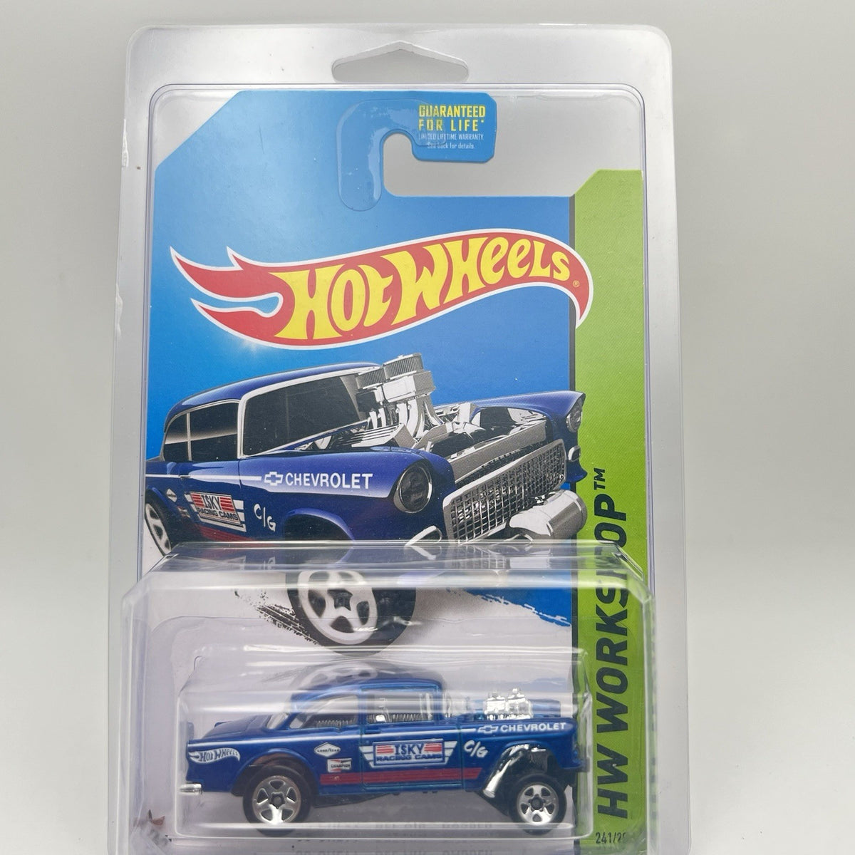 Hot Wheels HW WORKSHOP, '55 CHEVY BEL AIR GASSER, ISKY, Blue, 2013 - The Vault
