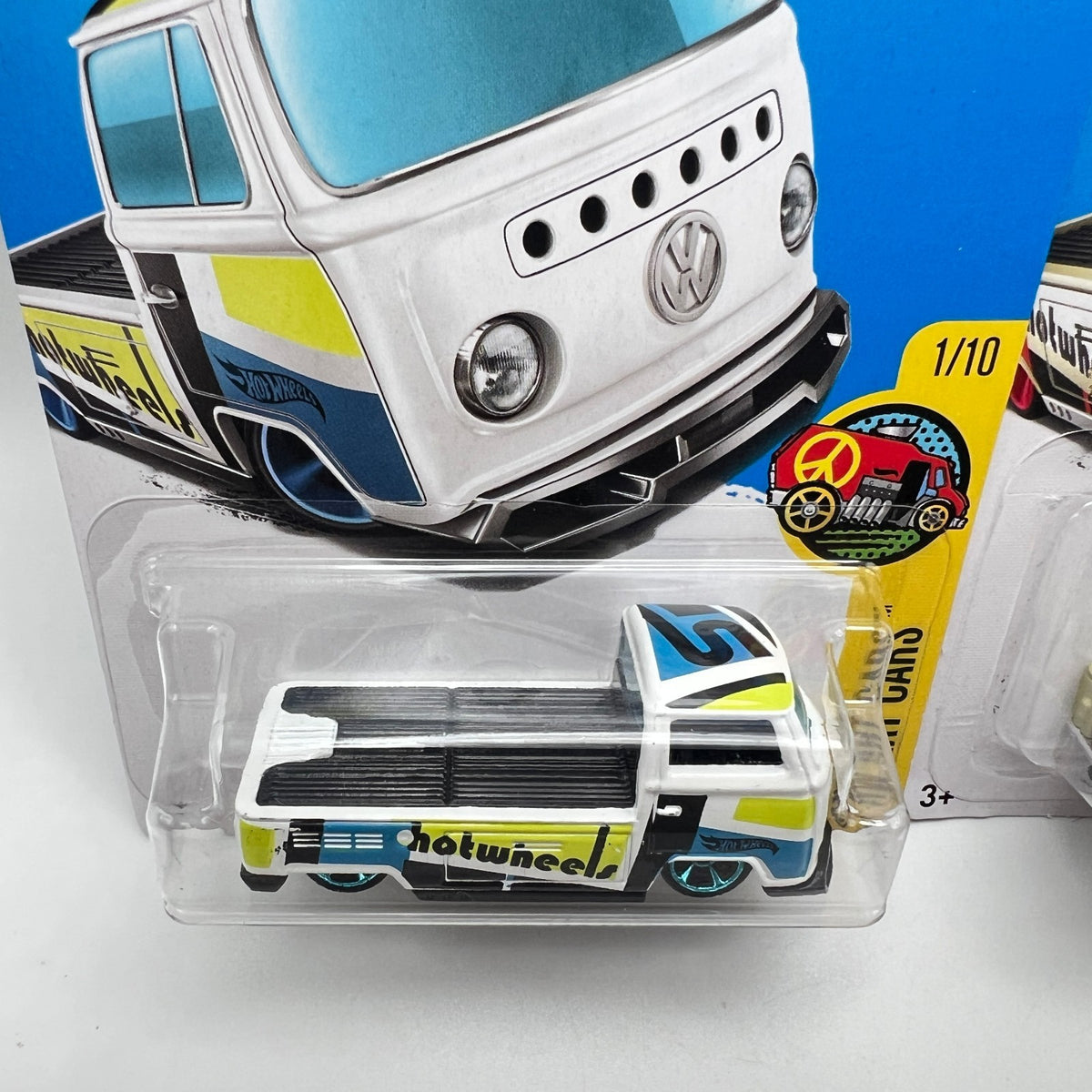 Hot Wheels Volkswagen T2 Pickup Lot of 2 White & Gold HW Art Cars 1/10 2017