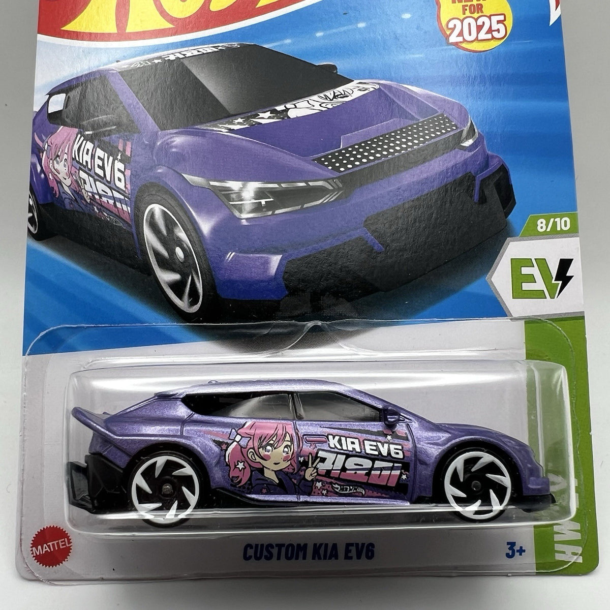 HOT WHEELS 2025 CUSTOM KIA EV6 METALFLAKE PURPLE  #120 HYW22 HW EV 8/10 SEALED