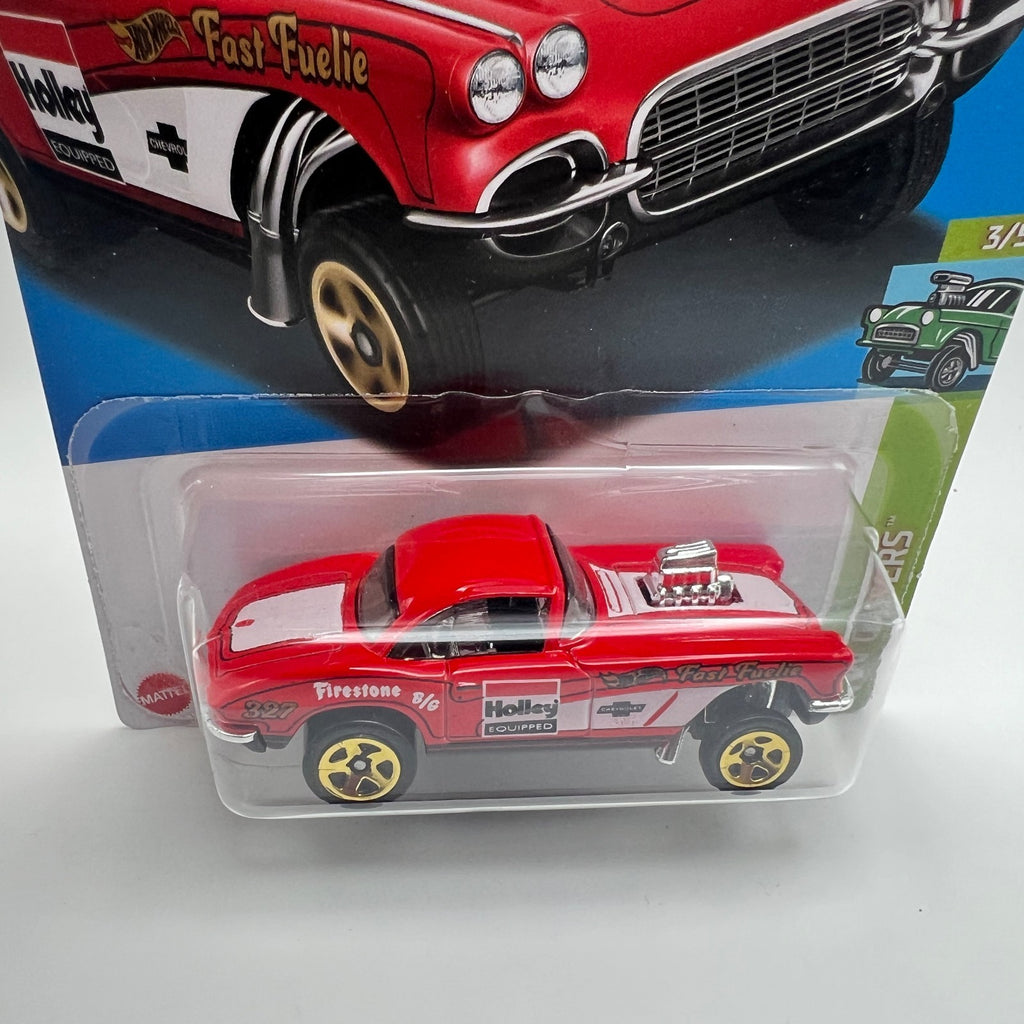 Hot Wheels '62 Corvette Gasser Red 174/250 HW Gassers 3/5 1:64 Diecast