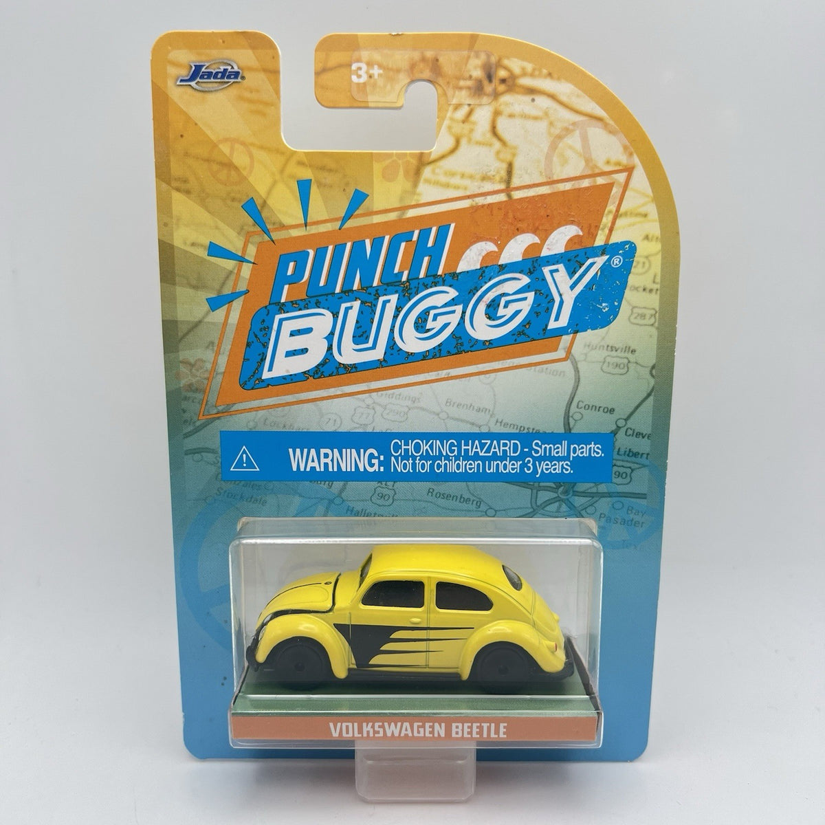 Jada Punch Buggy Slug Bug Volkswagen Beetle Yellow & Black Diecast Model Car