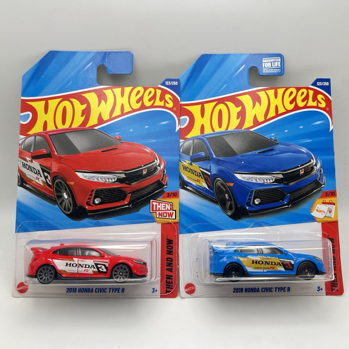 2 New Car Lot Hot Wheels~Honda Civic Type R Red & Blue Then & Now 2025~UNOPENED
