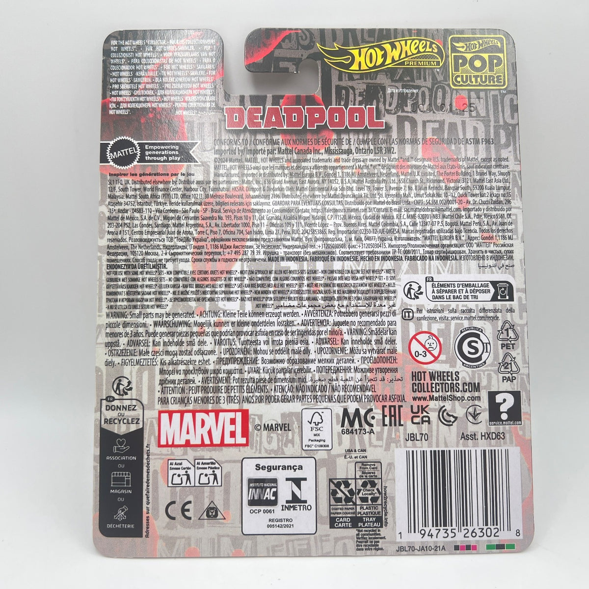 Hot Wheels Premium Deadpool Scooter Pop Culture Marvel Real Riders