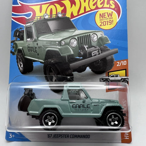 '67 JEEPSTER COMMANDO #84✰green;Earle;motorcycle ✰2019 i Hot Wheels WW case J/K