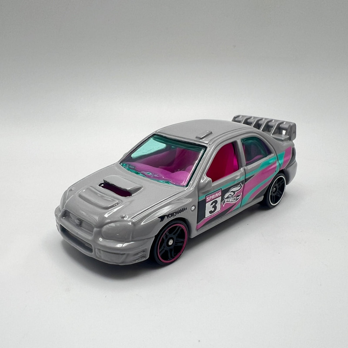 Hot Wheels Subaru Impreza Gray #3 Pink Interior LOOSE 1/64