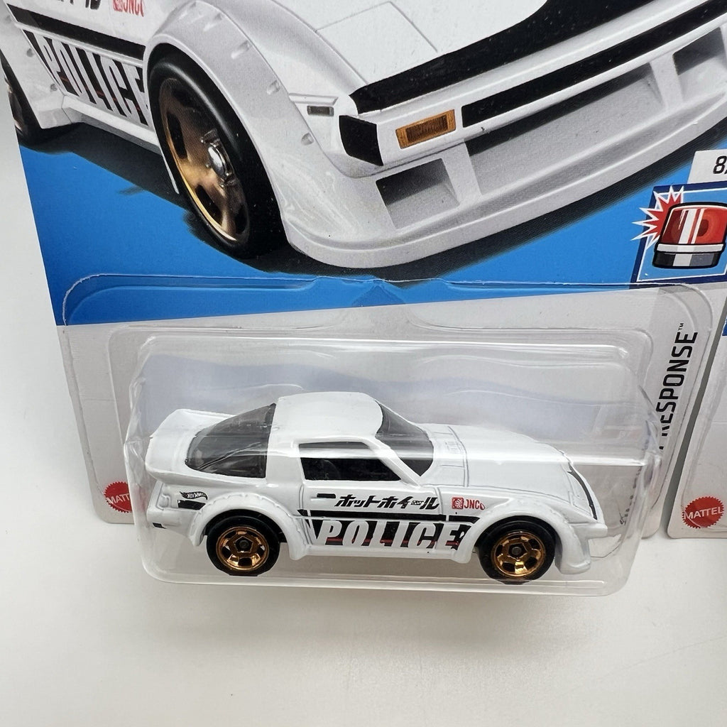 2024 Hot Wheels Police Mazda RX-7 Lot Of 2 Black And White
