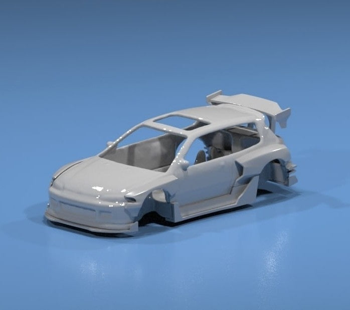 FatBoi Style Wide Body Kit for Hot Wheels Honda Civic EG Hatchback - Resin