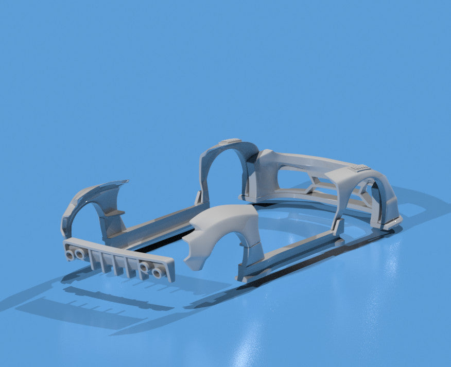 FatBoi Style Wide Body Kit for Hot Wheels Subaru WRX STI - Resin - 3d Printed