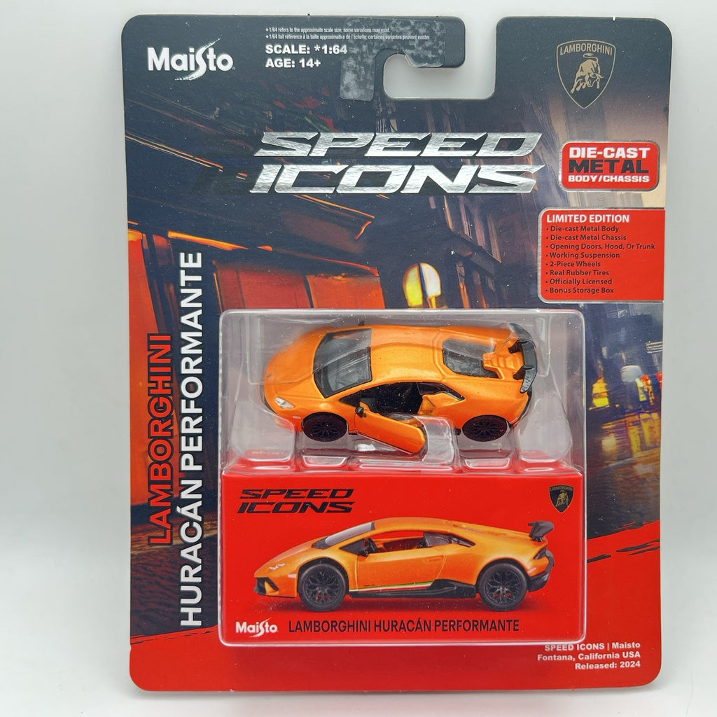 2025 Maisto Speed Icons Orange LAMBORGHINI HURACAN PERFORMANTE Ltd Edition New