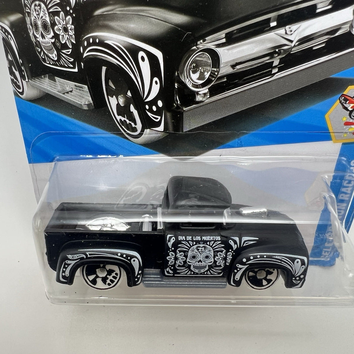 Hot Wheels CUSTOM '56 FORD TRUCK Black, DIA DE LOS MUERTOS, Day of the Dead #233