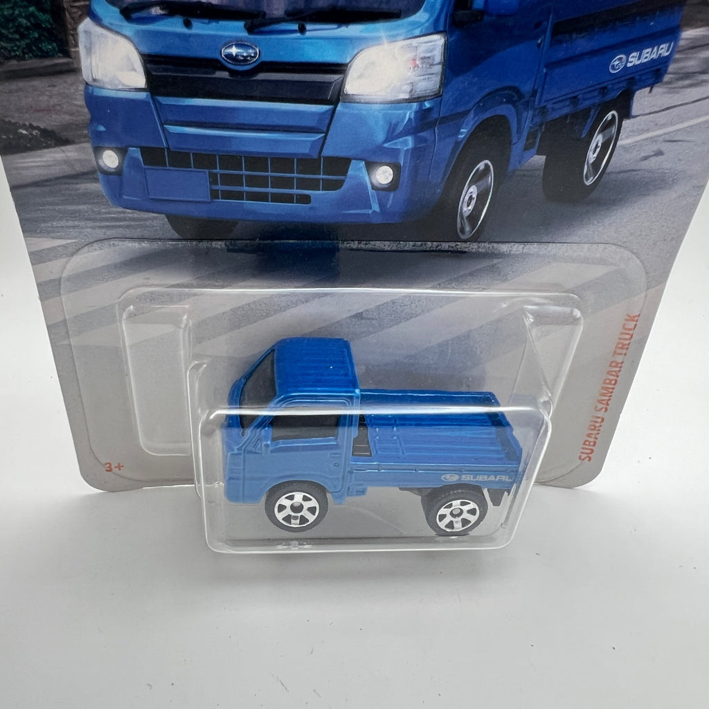 Matchbox Subaru Sambar Truck Blue 82/100 MBX Service 6/20 1:64 Diecast
