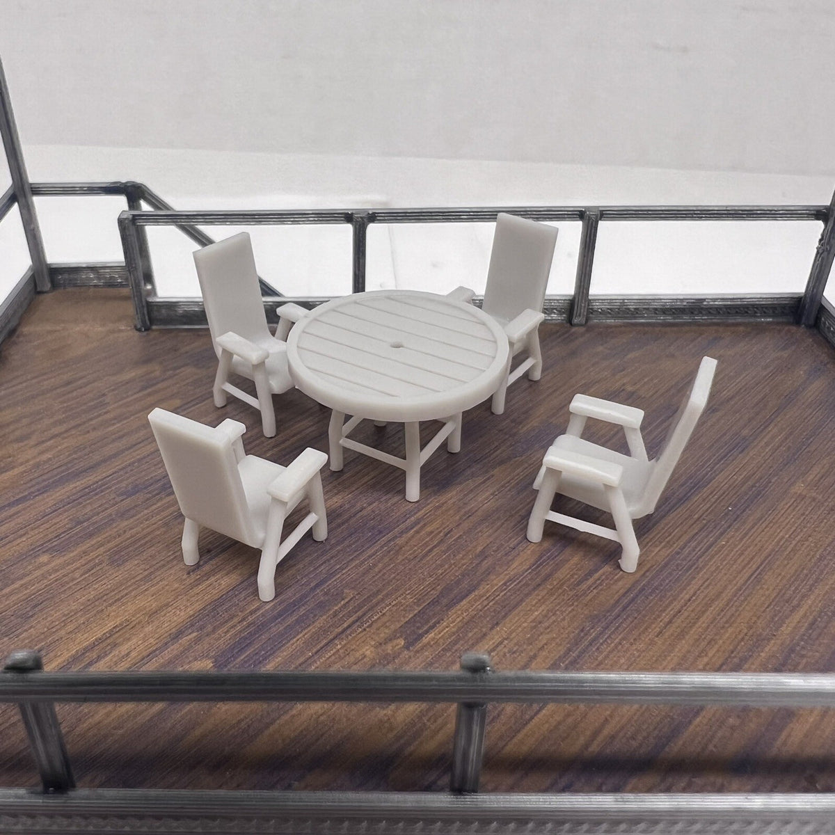 1/64 Diorama Patio Set W/Chairs For Hot Wheels, Matchbox, INNO64 Scale - S scale