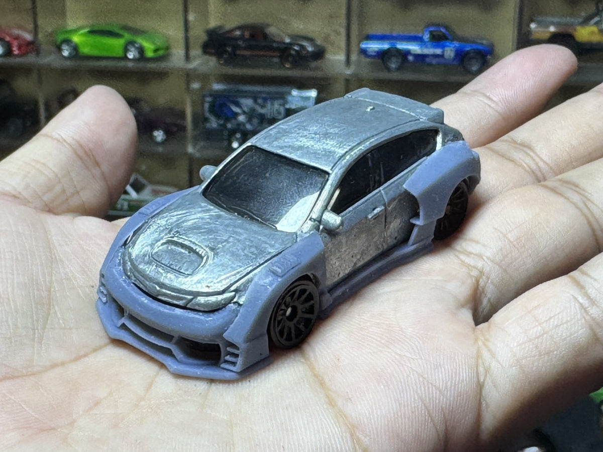 FatBoi Style Wide Body Kit for Hot Wheels Subaru WRX STI - Resin - 3d Printed