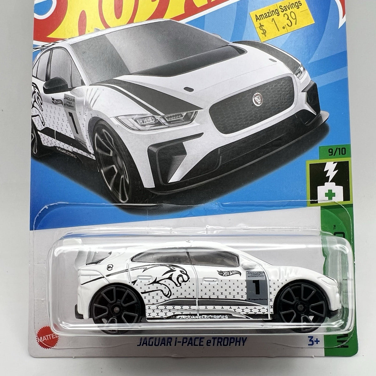 2023 HOT WHEELS JAGUAR I-PACE eTROPHY 158/250 HW Green Speed 9/10 White NEW.