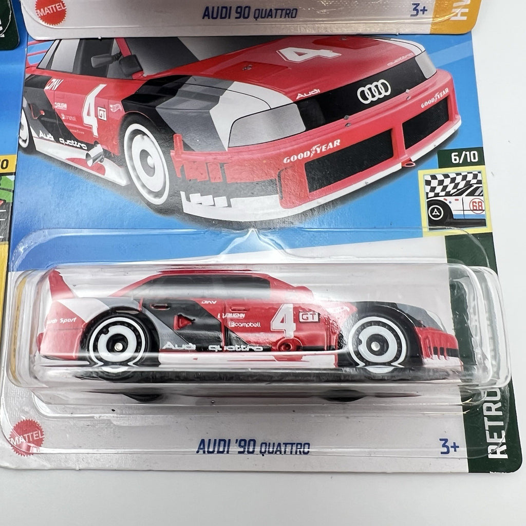 Hot Wheels Audi '90 Quattro (Lot of 4) Red, White, Blue And Grey