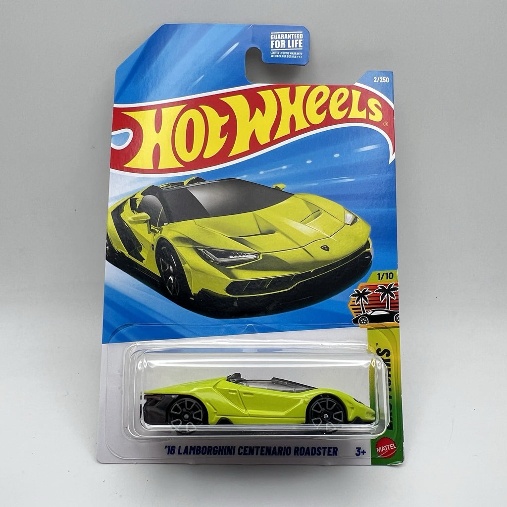 Hot Wheels Mainline 2016 LAMBORGHINI CENTENARIO ROADSTER Case F Green Color
