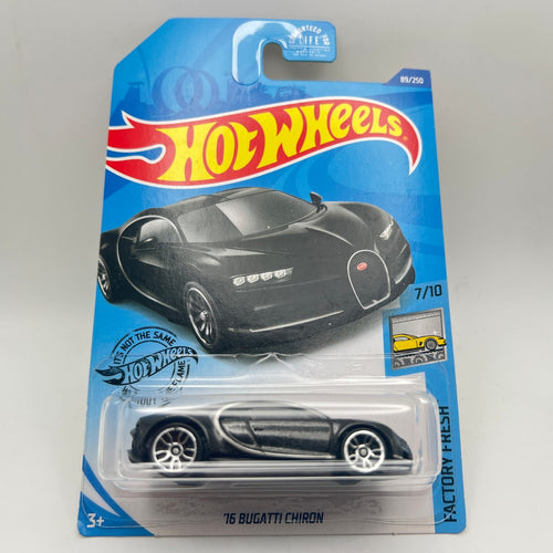 '16 Bugatti Chiron - Black | HW Factory Fresh 7/10 | Hot Wheels 89/250