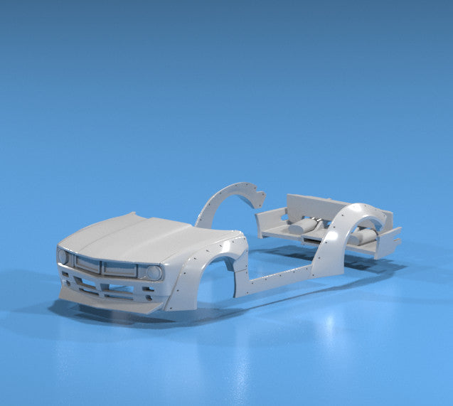 Boss Style Wide Body Kit for Hot Wheels Nissan Silvia S13 - Resin - 3d Printed