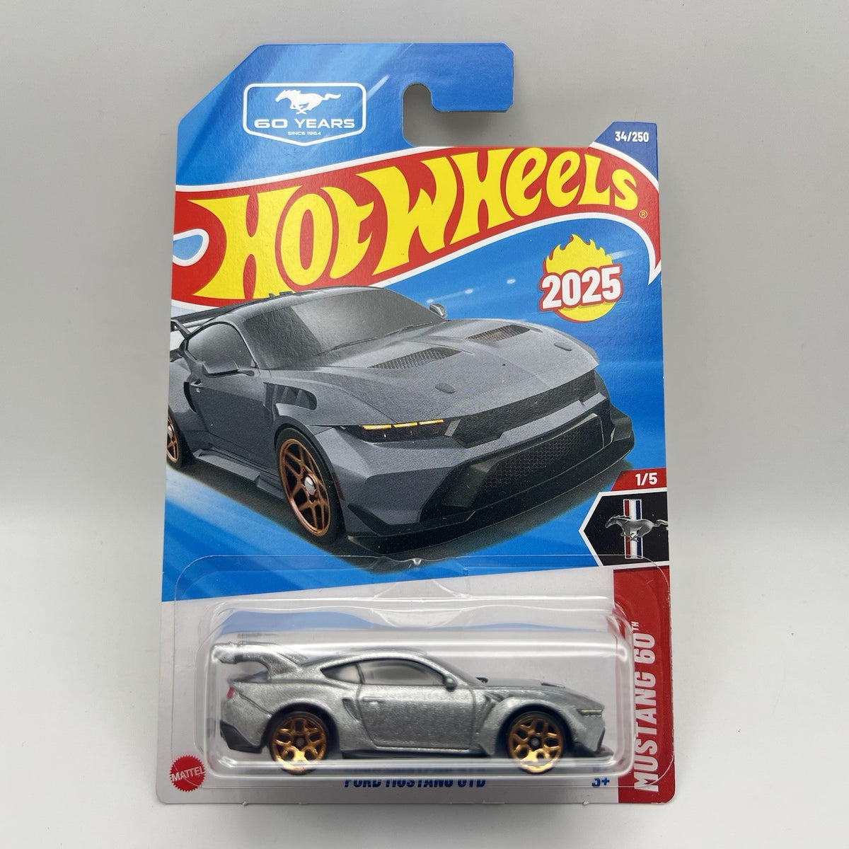 Hot Wheels Ford Mustang GTD Silver #34 Mainline 2025 Case B/C (InStock) New 60th