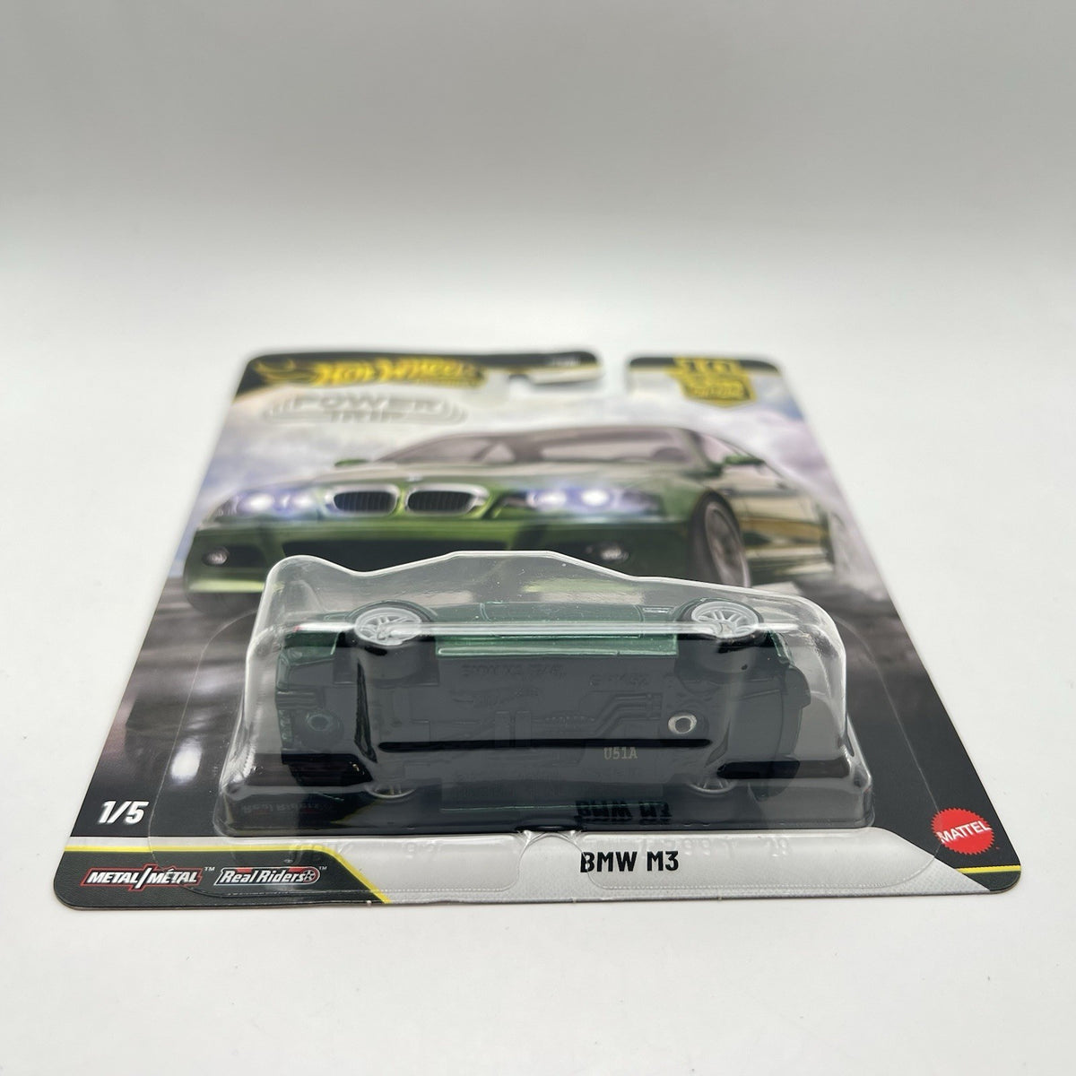 Hot Wheels Premium Power Trip #1/5 BMW M3 Real Riders Green Diecast 1:64 Scale
