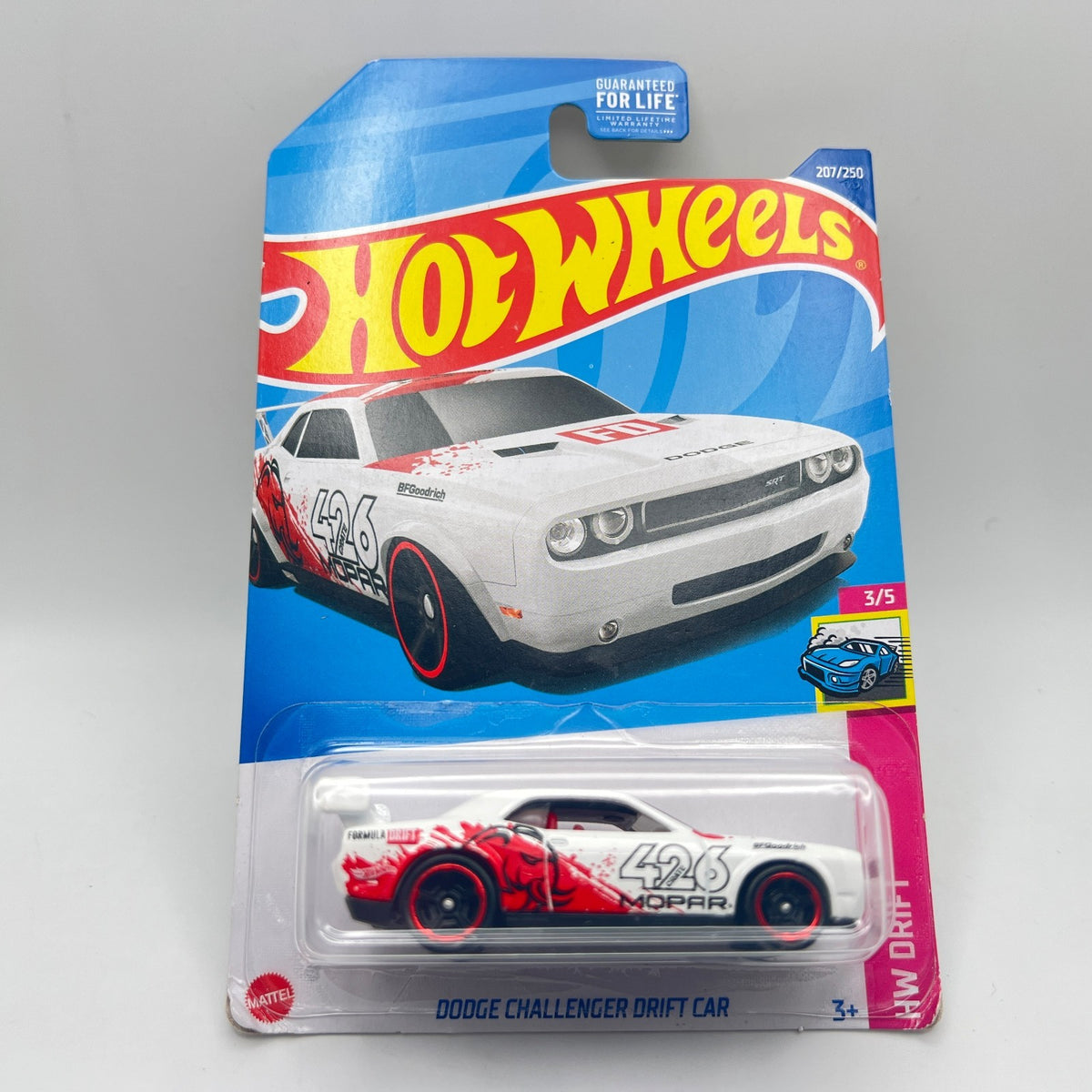 HW Dodge Challenger Drift Car White 207/250 HW Drift 3/5