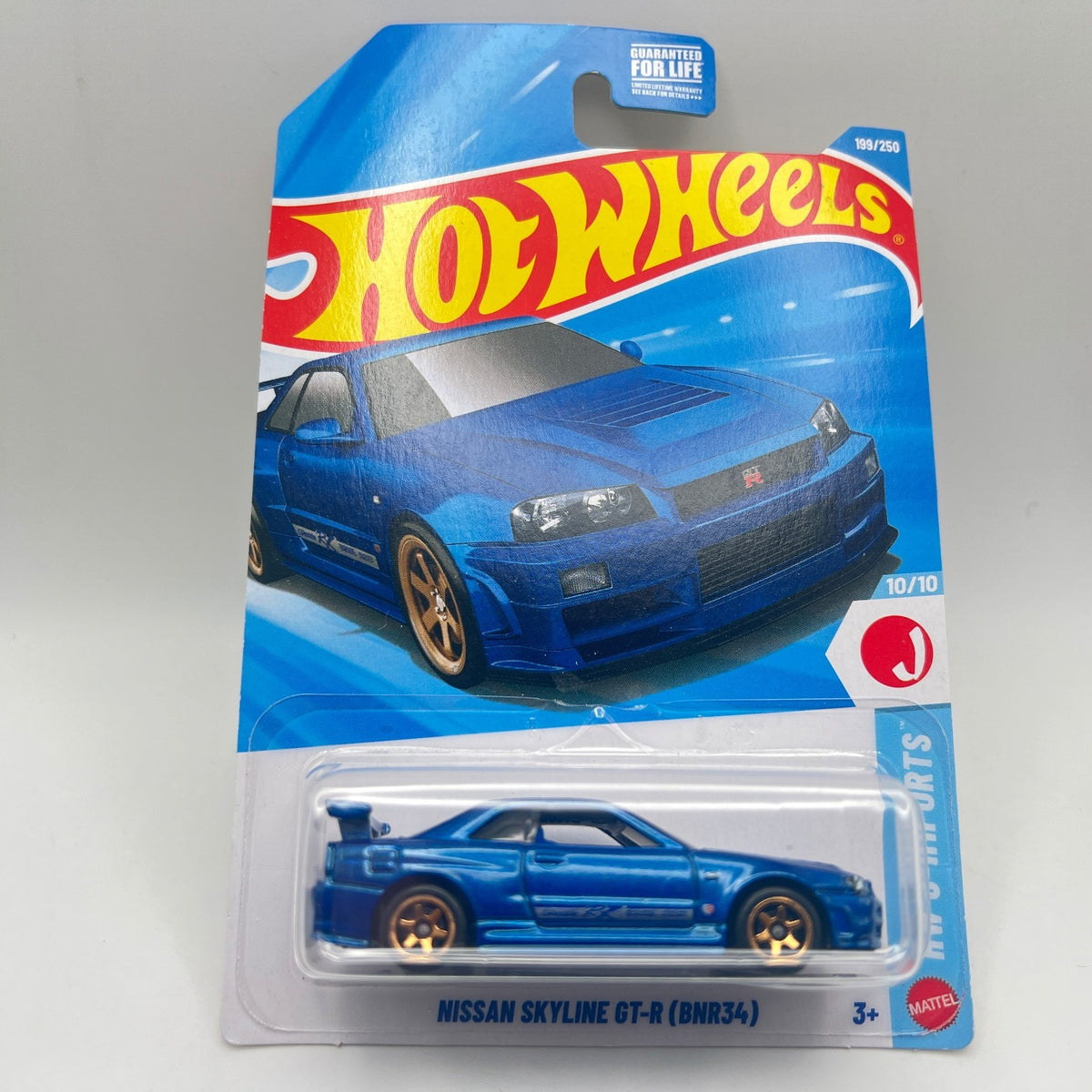 Hot Wheels Nissan Skyline GT-R BNR34 Blue Gold Wheels HW J-Imports 10/10 199/250
