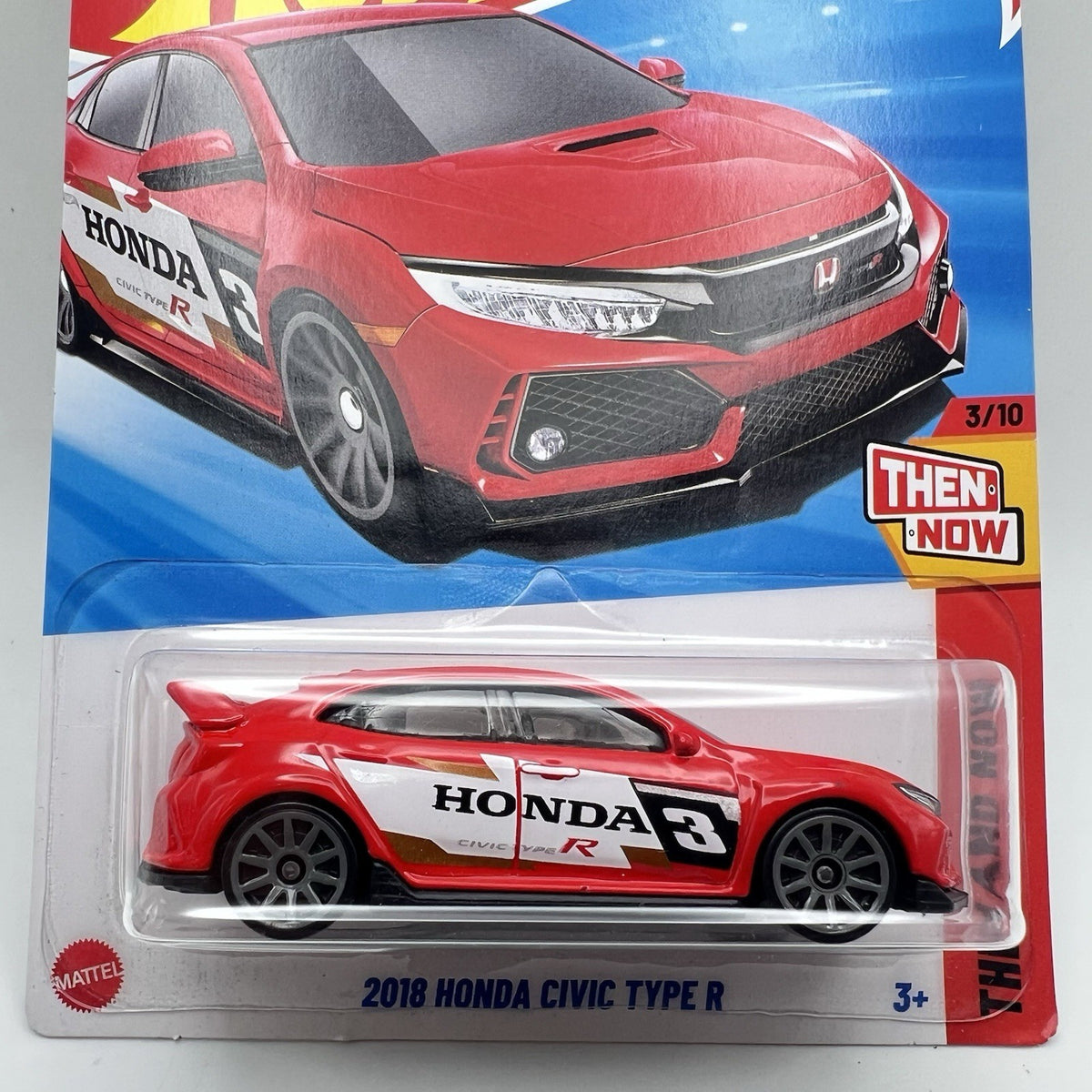 2025 Hot Wheels Red 2018 Honda Civic Type R 123/250 Then And Now 3/10
