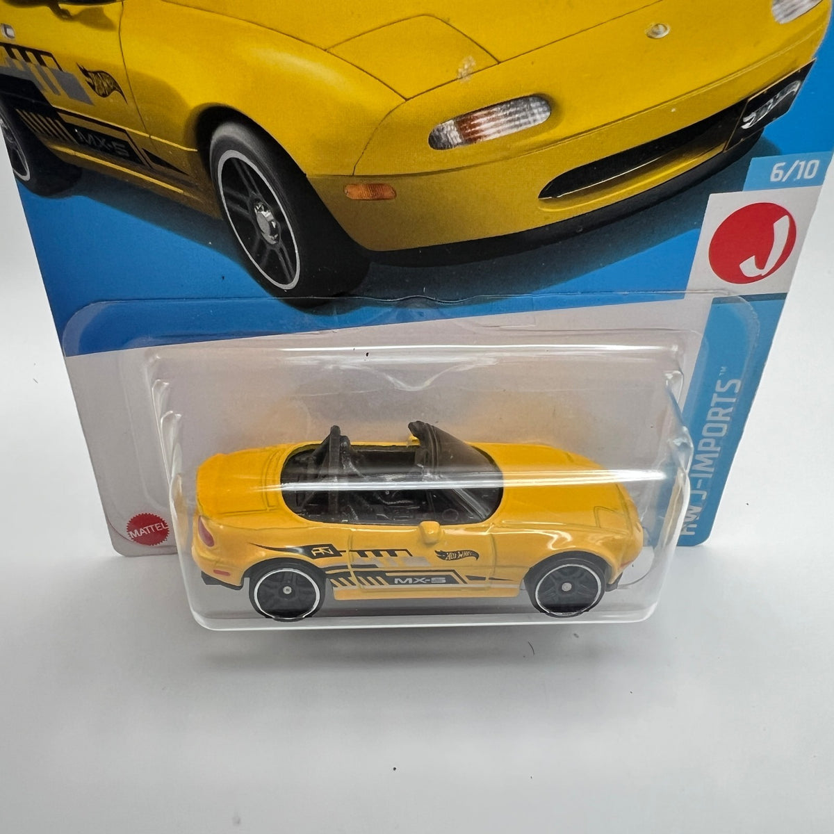Hot Wheels 91 Mazda MX-5 Miata 128/250 J-Imports 6/10 Yellow 1:64