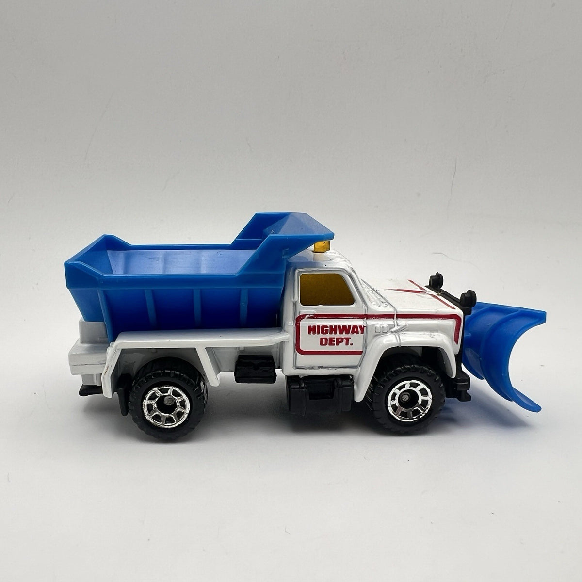 Matchbox Diecast Dump Truck White Blue Black 1993 Highway Dept. Toy Vehicle
