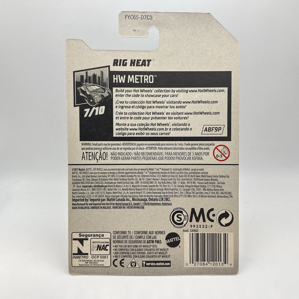 Hot Wheels 2019 #168/250 RIG HEAT black with blue cab