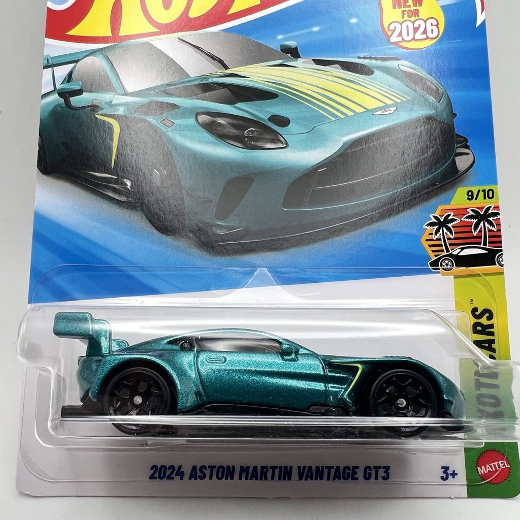 2024 Aston Martin Vantage GT3 #125 Exotic Cars, 2026 Hot Wheels Metallic Green