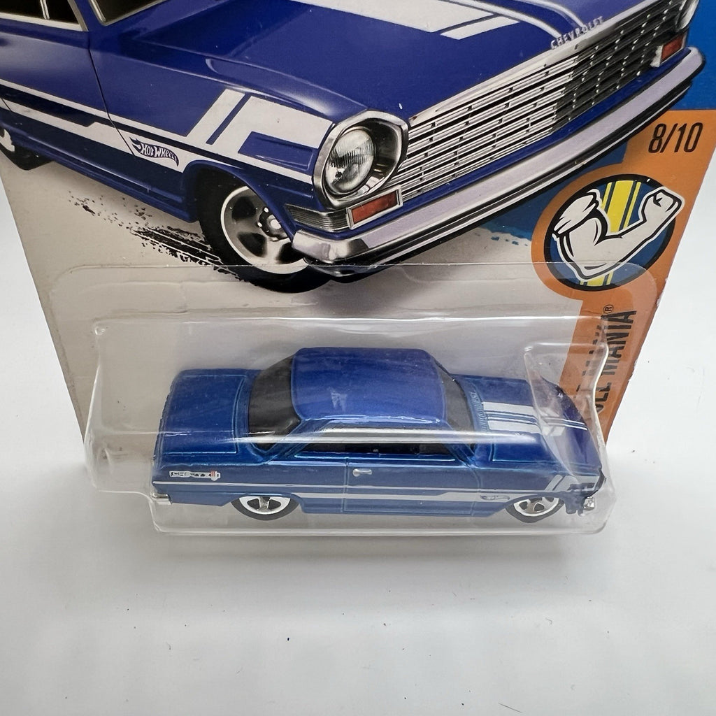 HOT WHEELS 2016 MUSCLE MANIA BLUE '63 CHEVY II 128/250