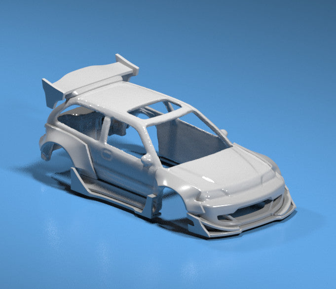 RB Style Wide Body Kit for Hot Wheels Civic EF - Resin - 3d Printed