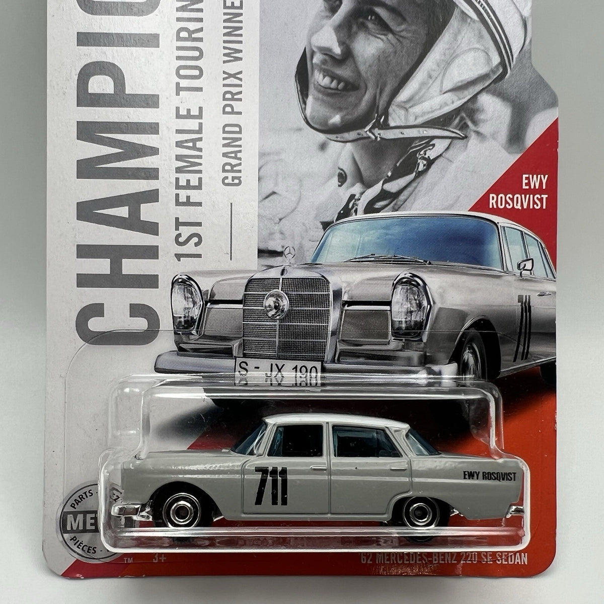 Matchbox Cars '62 Mercades-Benz 200 SE Sedan 1st Female Champion Ewy Rosqvist