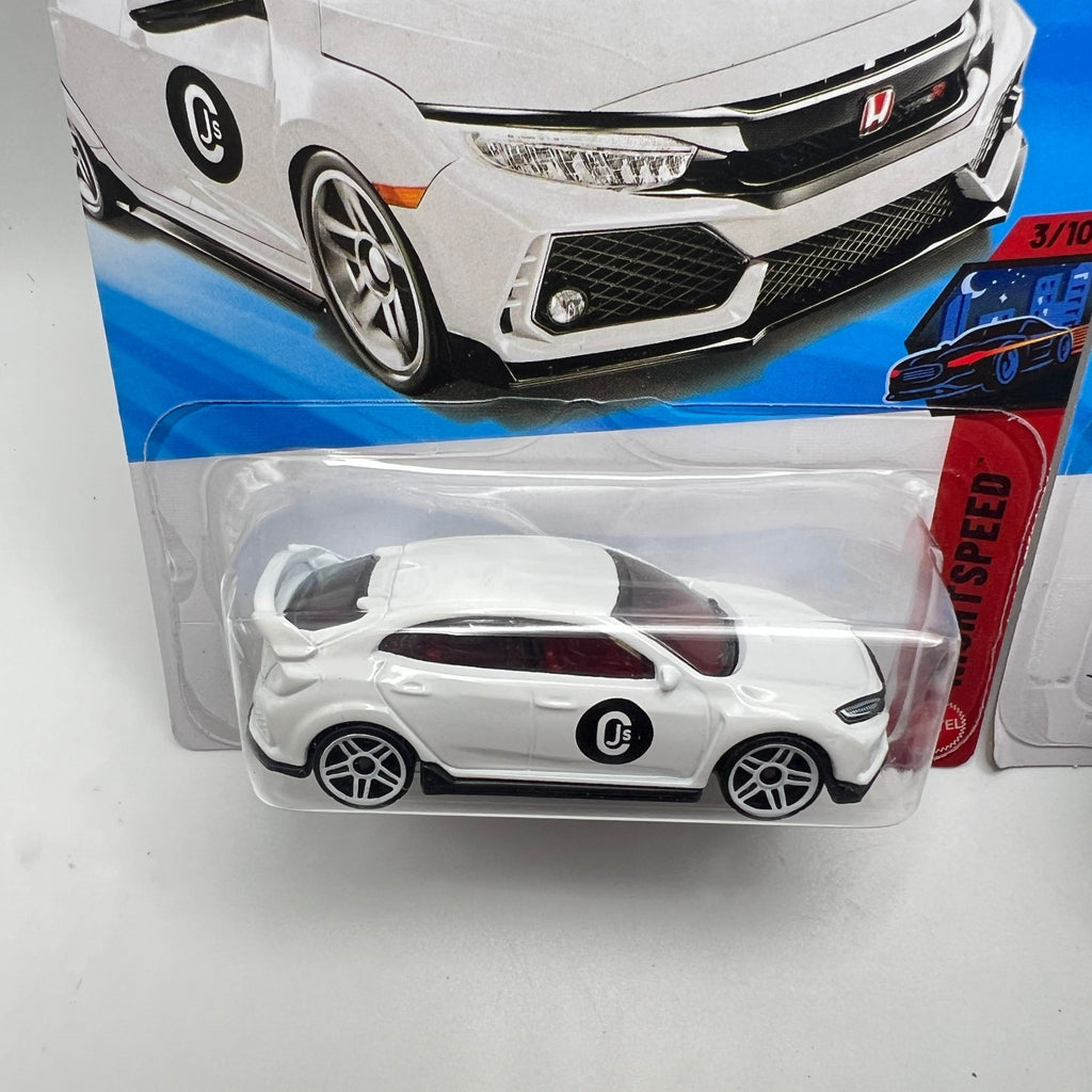 Hot Wheels 2018 Honda Civic Type R Lot of 2 White Green Nightspeed