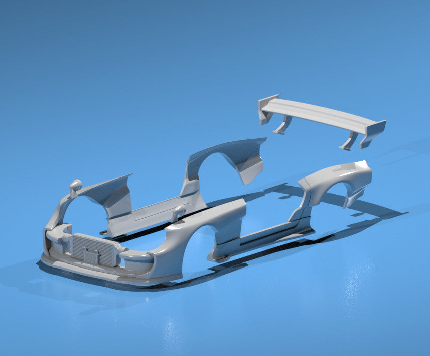FatBoi Style Wide Body Kit for Hot Wheels Fairlady 240Z - Resin - 3d Printed