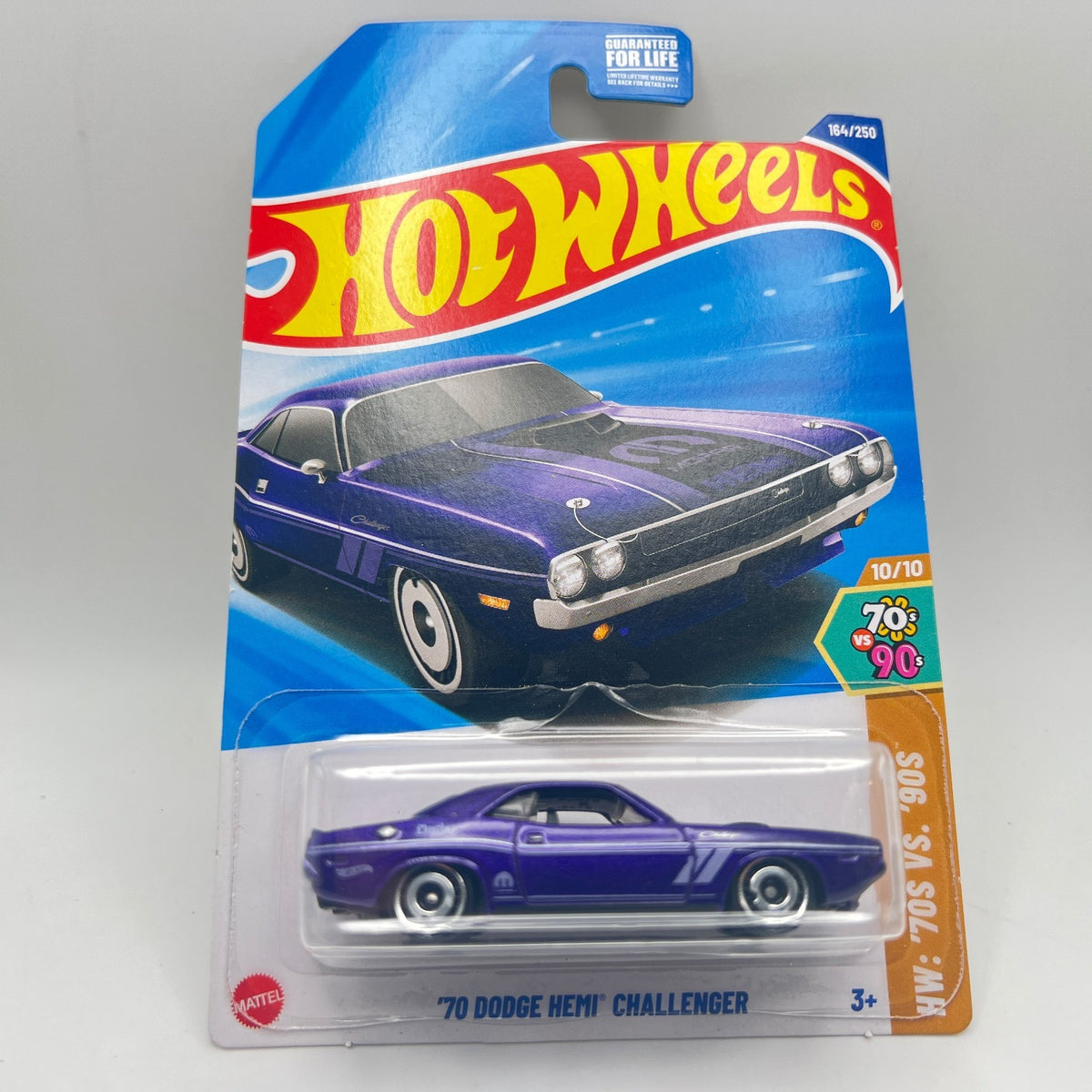 Hot Wheels '70 Dodge Hemi Challenger Purple 164/250 HW '70s vs '90s 10/10
