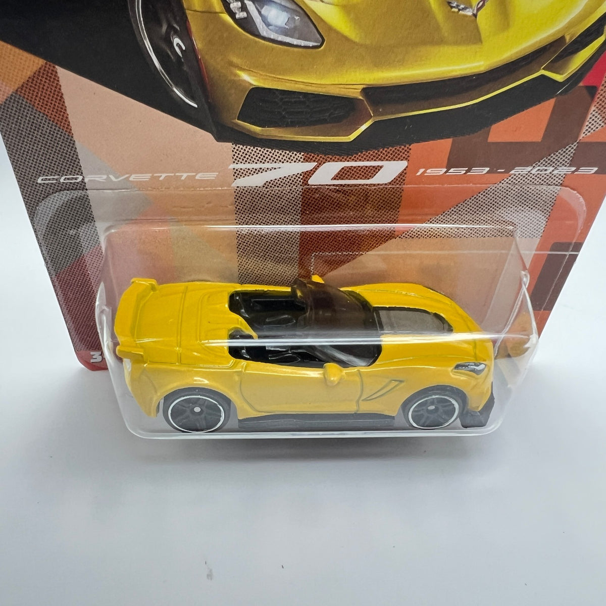 Hot Wheels 19 Corvette ZR1 Convertible Yellow Corvette 70th Anniversary 7/8