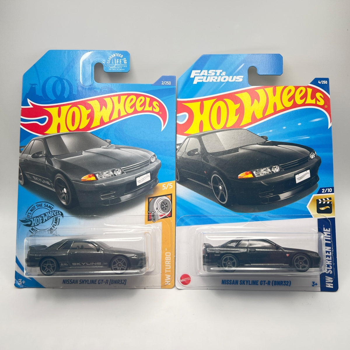 Hot Wheels Nissan Skyline GT-R BNR32 Lot of 2 Grey 2/250 + Black 4/250